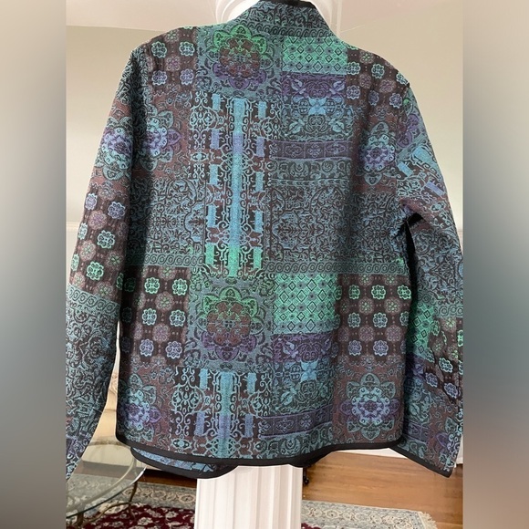 Serengeti . Women’s hippie Tapestry style blue and green Cadigan/ jacket size M - Picture 2 of 7